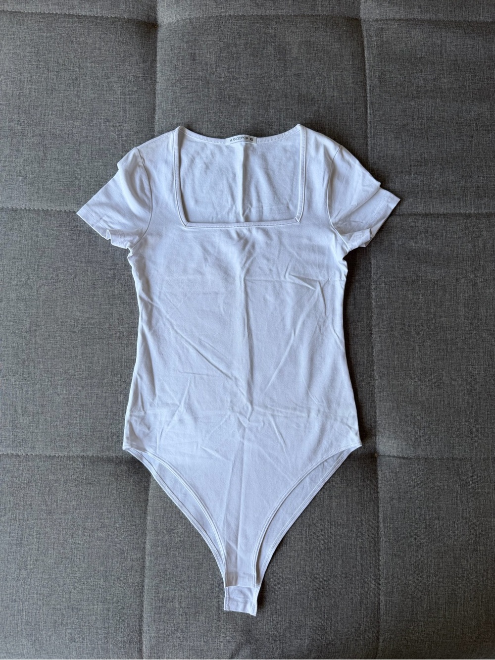 NEW Women’s White Square-Neck Short Sleeve Bodysuit